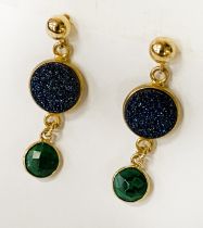 MALACHITE & DRUZY STUD EARRINGS