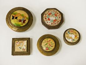 FIVE PERSIAN TRINKET BOXES