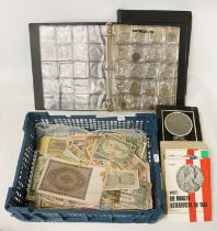 COLLECTION OF EARLY BANKNOTES - SOME WW2 A/F & COINS - SOME SILVER
