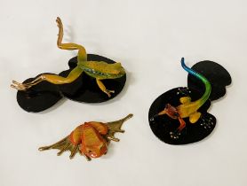 TIM COTTERILL SIGNED BRONZE FROGS