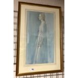 MICHAEL MCGUINESS 'ROYAL WATERCOLOUR SOCIETY' - WATERCOLOUR 'STUDY OF A YOUNG WOMAN' - 32'' X 21''