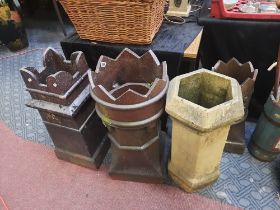 4 CHIMNEY POTS