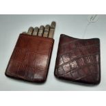 CROCODILE SKIN CIGAR CASE - 6 CIGARS