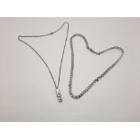 925 SILVER CURB CHAIN WITH A SILVER CHAIN & INGOT PENDANT