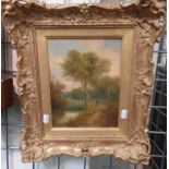 ANTIQUE OIL ON PANEL BY JOHN MOORE OF IPSWICH EX CHRISTIES - 24 X 18 CMS INNER FRAME APPROX