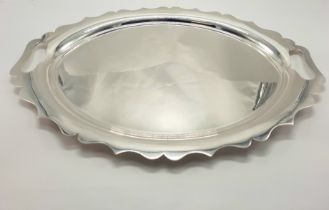 HM SILVER TRAY - APPROX 35 IMPERIAL OZ
