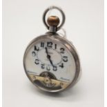 8 DAY HEBDOMAS SILVER POCKET WATCH