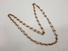 18CT GOLD TWO ROW BEADED NECKLACE - 53 GRAMS