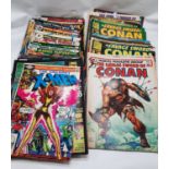 2 TRAYS OF EARLY COMICS TO INCLUDE X-MEN, CONAN, RED SONJA ETC