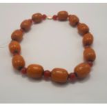 AMBER NECKLACE WITH LARGE BUTTERSCOTCH AMBER BEADS