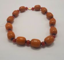 AMBER NECKLACE WITH LARGE BUTTERSCOTCH AMBER BEADS
