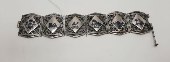 TESTED SILVER ISLAMIC ENAMELLED BRACELET 2.1 OZS IMPERIAL