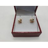 18CT GOLD EARRINGS WITH 9CT GOLD BUTTERFLY CLASPS