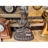 LARGE BRONZE CHINESE SEATED BUDDHA 45.5CMS (H) APPROX