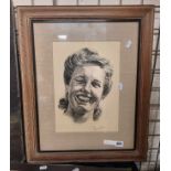 VINTAGE COLLECTION OF PRINTS & ORIGINAL ARTWORKS IN FOLDER PLUS FRAMED CHARCOAL SKETCH BY RAYMON