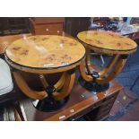 PAIR OF ART DECO STYLE ROUND TABLES