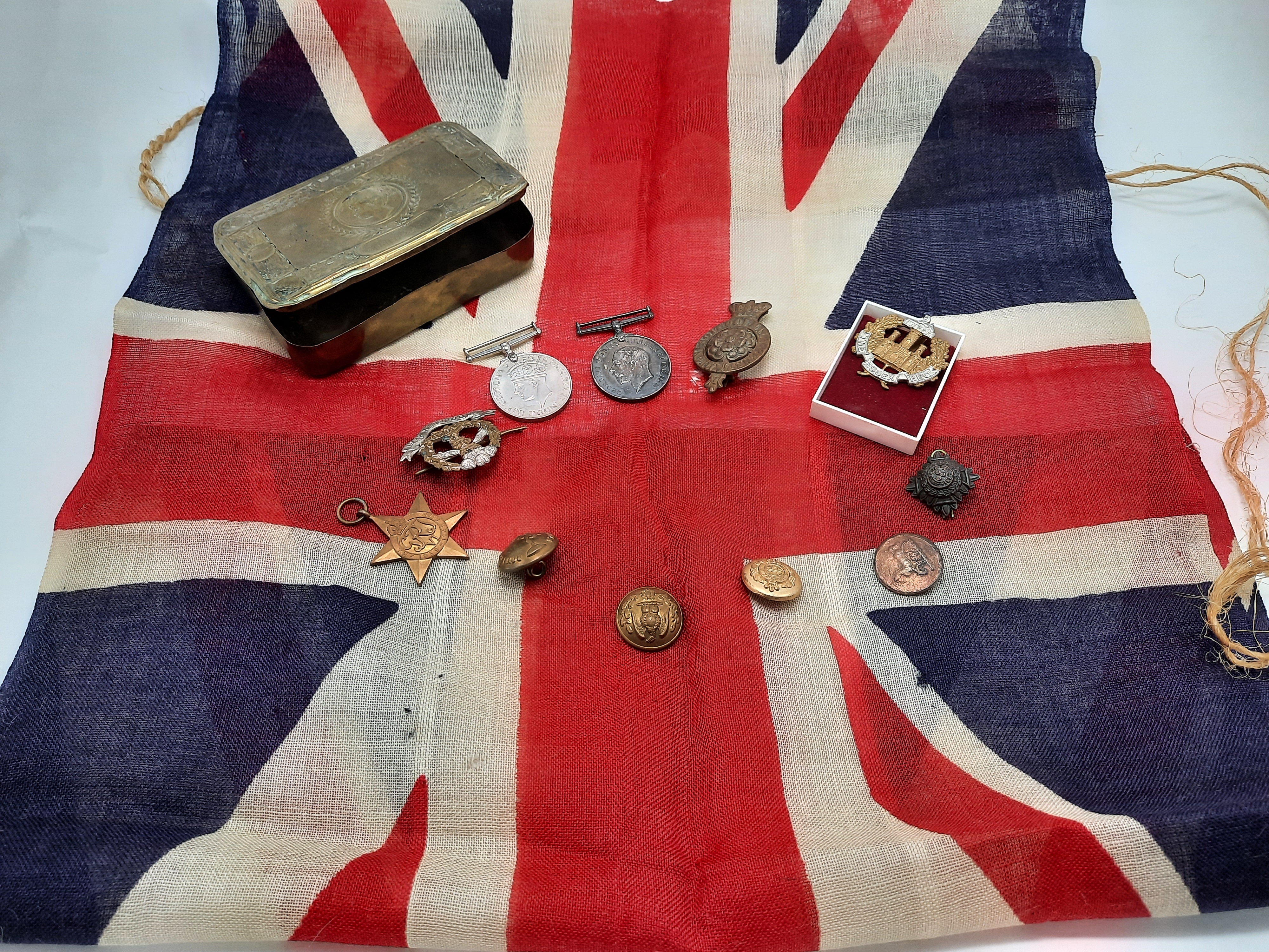 WWII FLAG & MEDALS