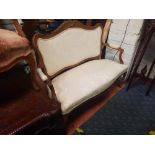 CARVED 2 SEATER SALON SETTEE