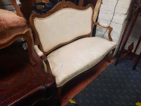CARVED 2 SEATER SALON SETTEE