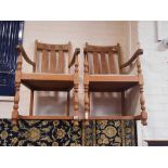 PAIR OF ART NOUVEAU CARVER CHAIRS