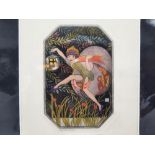 ETHEL LARCOMBE - PIXIE HAND COLOURED ETCHING ON WOVE- EARLY 20THC - ARTIST PROOF 20CMS (H) X 14.5CMS