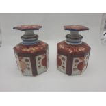 PAIR OF IMARI SCENT BOTTLES - CHIP TO THE LIP OF ONE 13CMS (H) APPROX