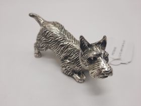 CUTE (WHITE METAL) DOG FIGURINE - STAMPED ON BASE