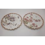 2 CRECENT CHINA PLATES