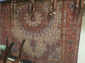 FINE NORTH EAST PERSIAN MOUD CARPET 310CMS X 95CMS