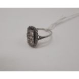 14CT GOLD THREE STONE DIAMOND RING - SIZE R 2.4 GRAMS APPROX