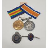 TWO WW1 MEDALS E.HYLAND VOLUNTARY AID ATTACH