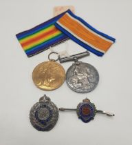 TWO WW1 MEDALS E.HYLAND VOLUNTARY AID ATTACH