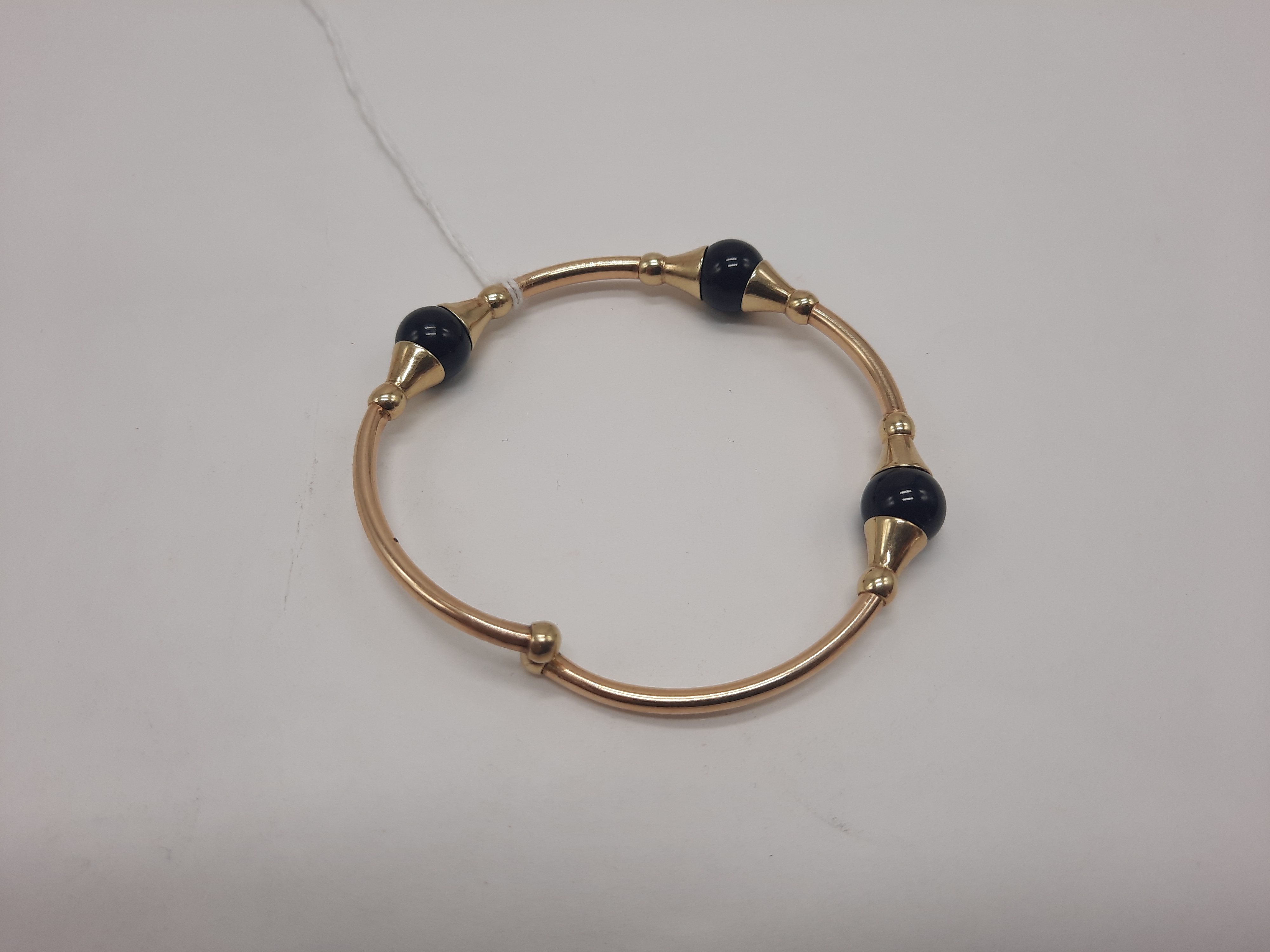 GOLD & BLACK GEMSTONE BANGLE 13.9 APPROX