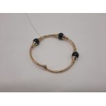 GOLD & BLACK GEMSTONE BANGLE 13.9 APPROX