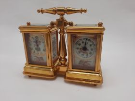 MINIATURE PINK PORCELAIN DOUBLE CARRIAGE CLOCK 10.5 GRAMS APPROX