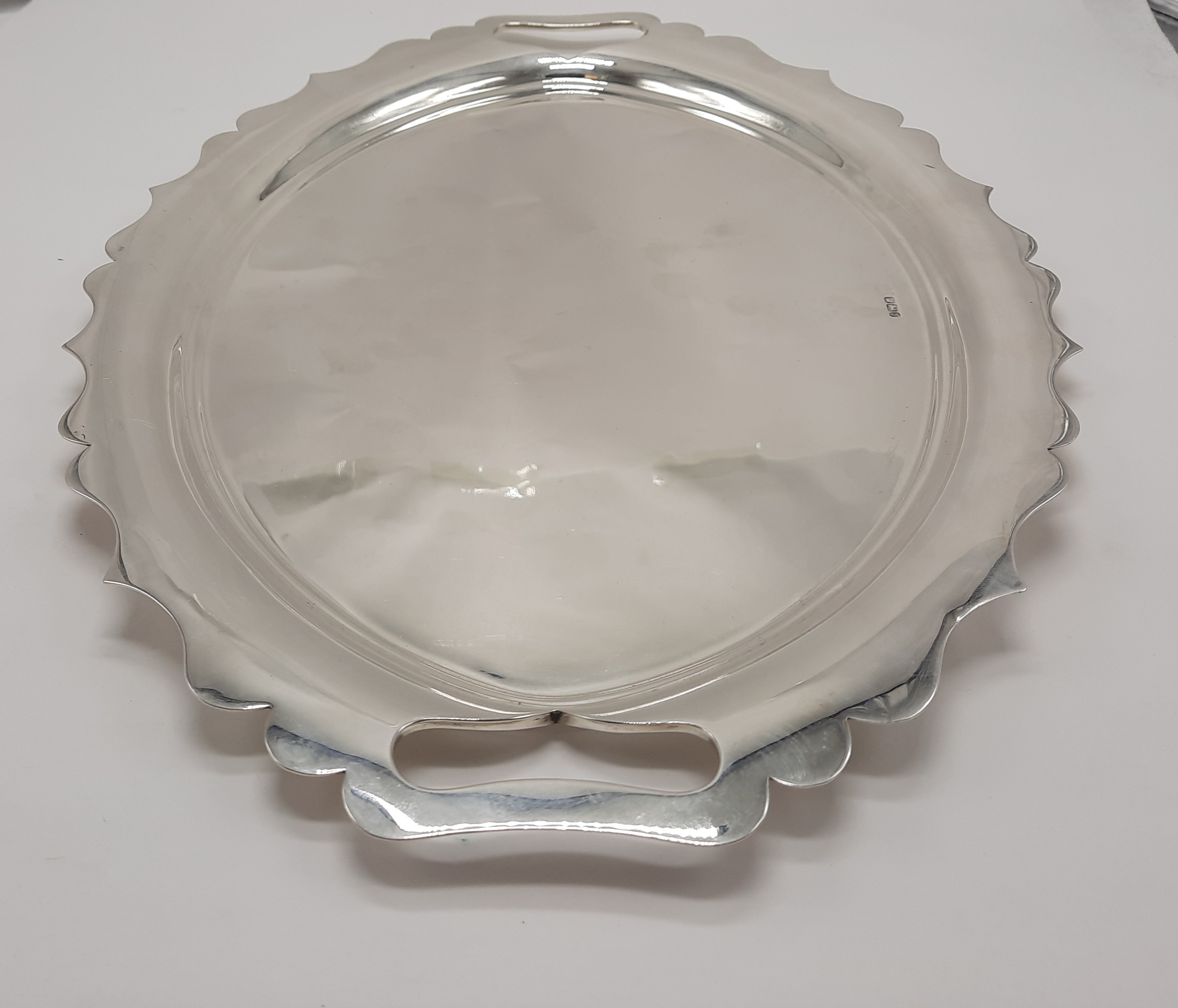 HM SILVER TRAY - APPROX 35 IMPERIAL OZ