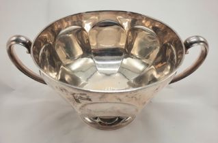 HM SILVER TWO HANDLED BOWL - APPROX 59 IMPERIAL OZ