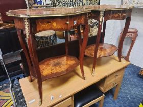 PAIR OF INLAID TABLES