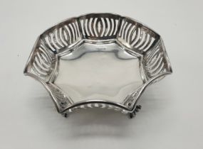 H/M SILVER FRET WORKED BON BON DISH 3.5OZS APPROX