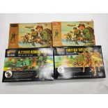 BOX OF AIRFIX TOYS ''AMERICAN INFANTRY & WARLORD GAMES. BRITISH INFANTRY & GERMAN INFANTRY
