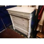PAINTED OAK 5 DRAWER CHEST