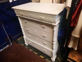 PAINTED OAK 5 DRAWER CHEST