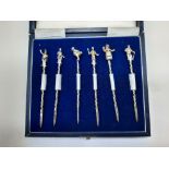 HM SILVER BOXED FIGURAL SET OF TIE PINS