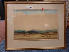 WATERCOLOUR ''ON THE MOORS'' BY MURRAY SMITH 1934 52CM X 76CM WITH FRAME, GLAZED