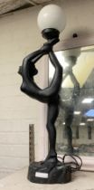 LARGE ART DECO STYLE FEMALE FIGURE TABLE LAMP - 82 CMS (H) APPROX