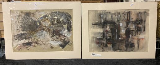 2 DONALD WELLS MIXED MEDIA PICTURES BOTH 60CMS X 48CMS