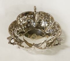 HM SILVER FRETWORK BON BON DISH - APPROX 4 OZ (IMP)