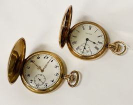 TWO GOLD PLATED POCKET WATCHES