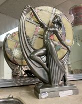 ART DECO STYLE FEMALE FIGURE TABLE LAMP - 38 CMS (H) APPROX