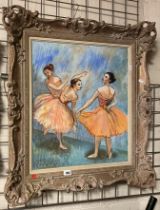 FRAMED OIL ON BOARD OF BALLET DANCERS BY JOAN MARGARET ANN GADSTONE 60CMS X 49.5CMS INNER FRAME